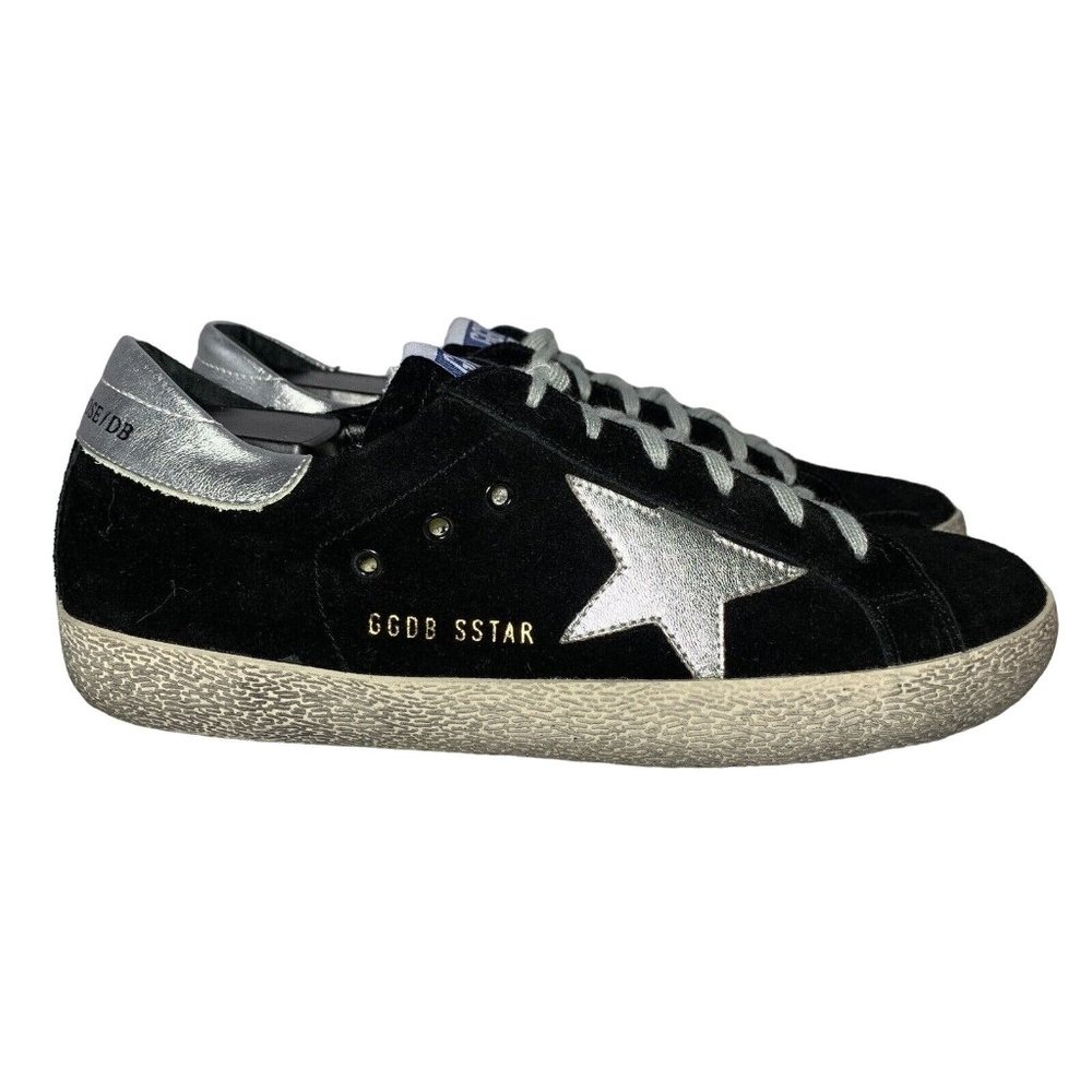 Golden Goose Black Superstar Sneakers Shoes Men's Sz 41 US 8 Women's 9.5-10